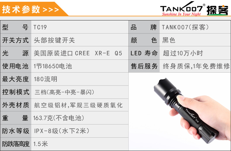 選購強光手電筒什么品牌好？探客TANK007手電筒生產(chǎn)廠家